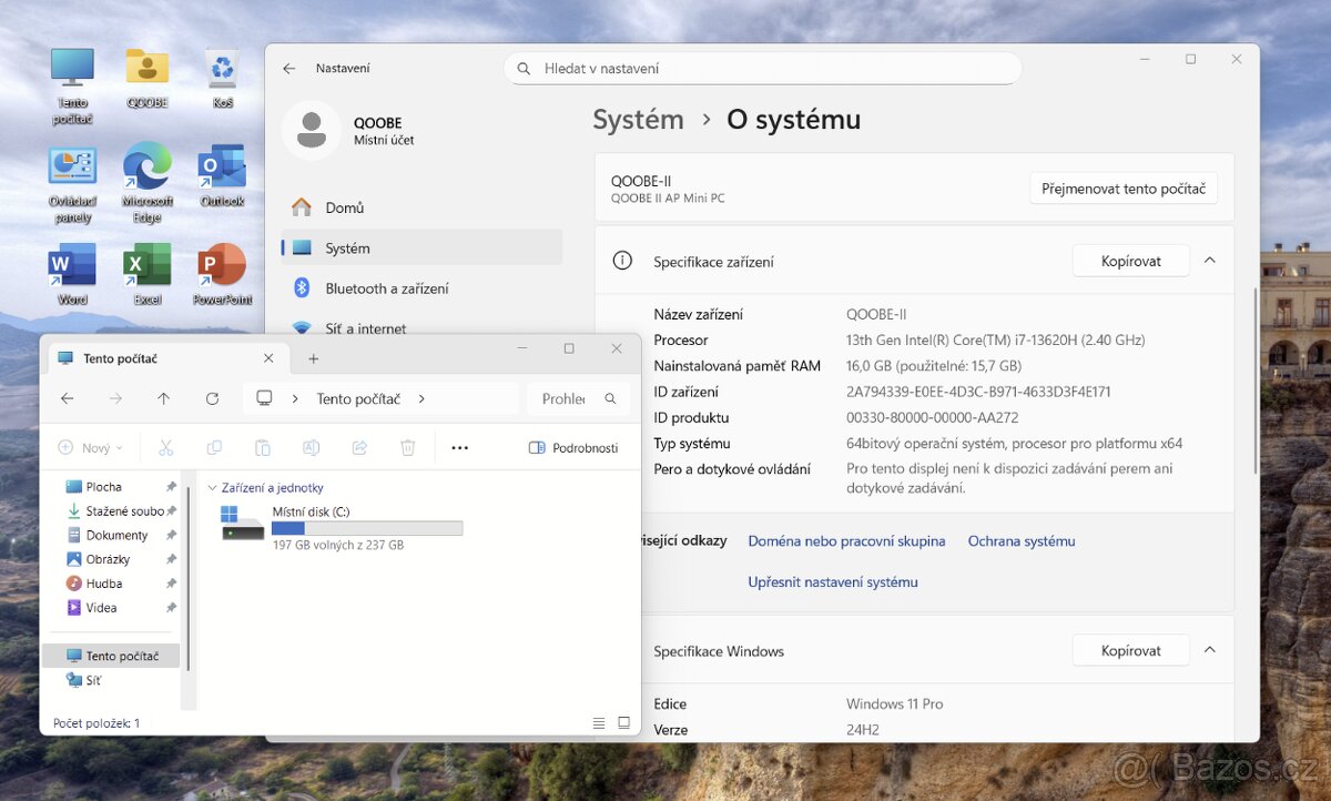 MiniPC QOOBE II i7-13620H (16+256G) NVMe, WiFi6, BT - 4