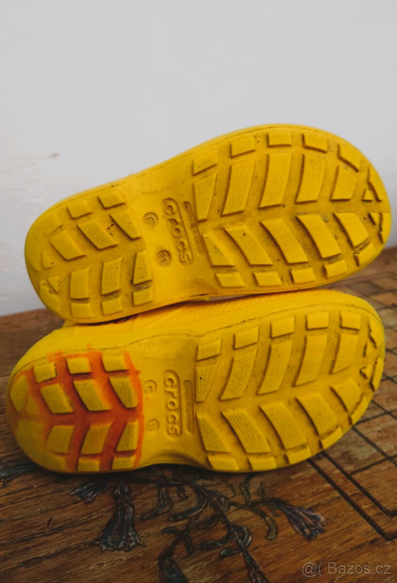 Dětské Holínky Crocs Handle Rain Boot Žluté, vel. C11 - 4