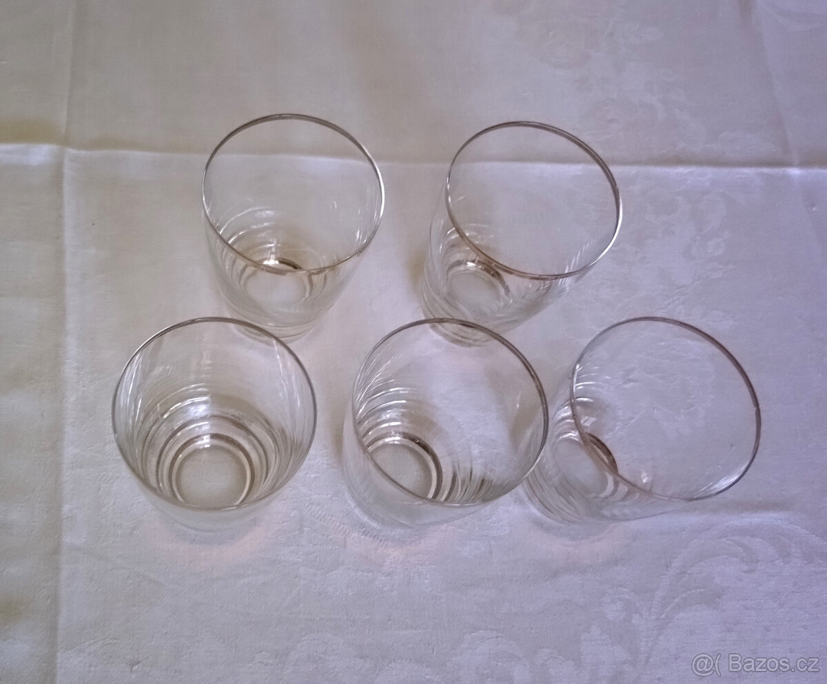 skleničky na vodu 4+1, 80. léta - 4