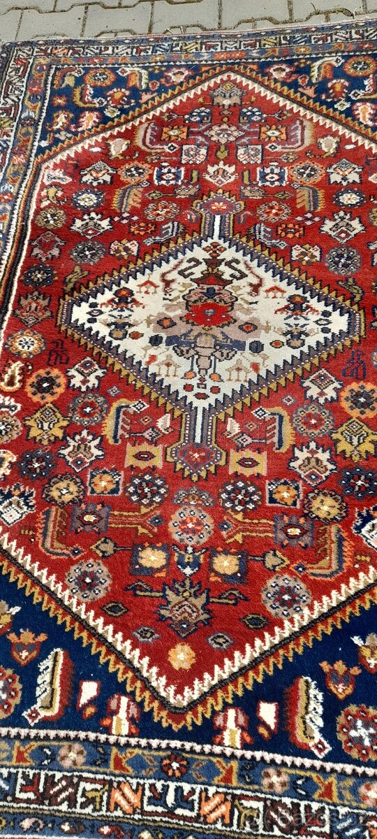 Starý vlněný koberec 190 cm x 130 cm - 4