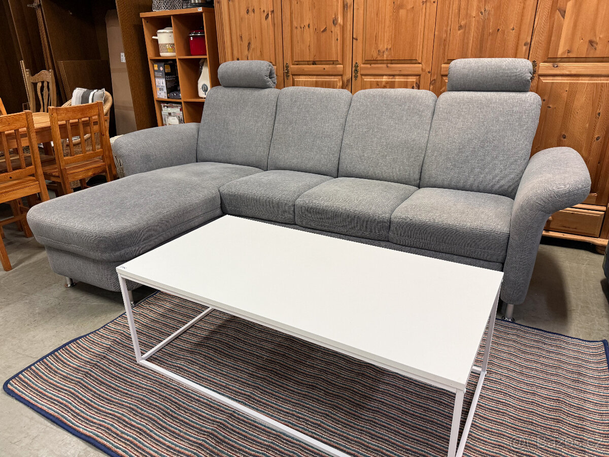 Rohová rozkládací šedá sedačka 260 x 160cm - 4