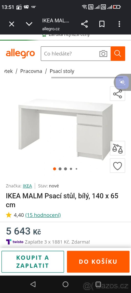 Psací stůl IKEA MALM - 4