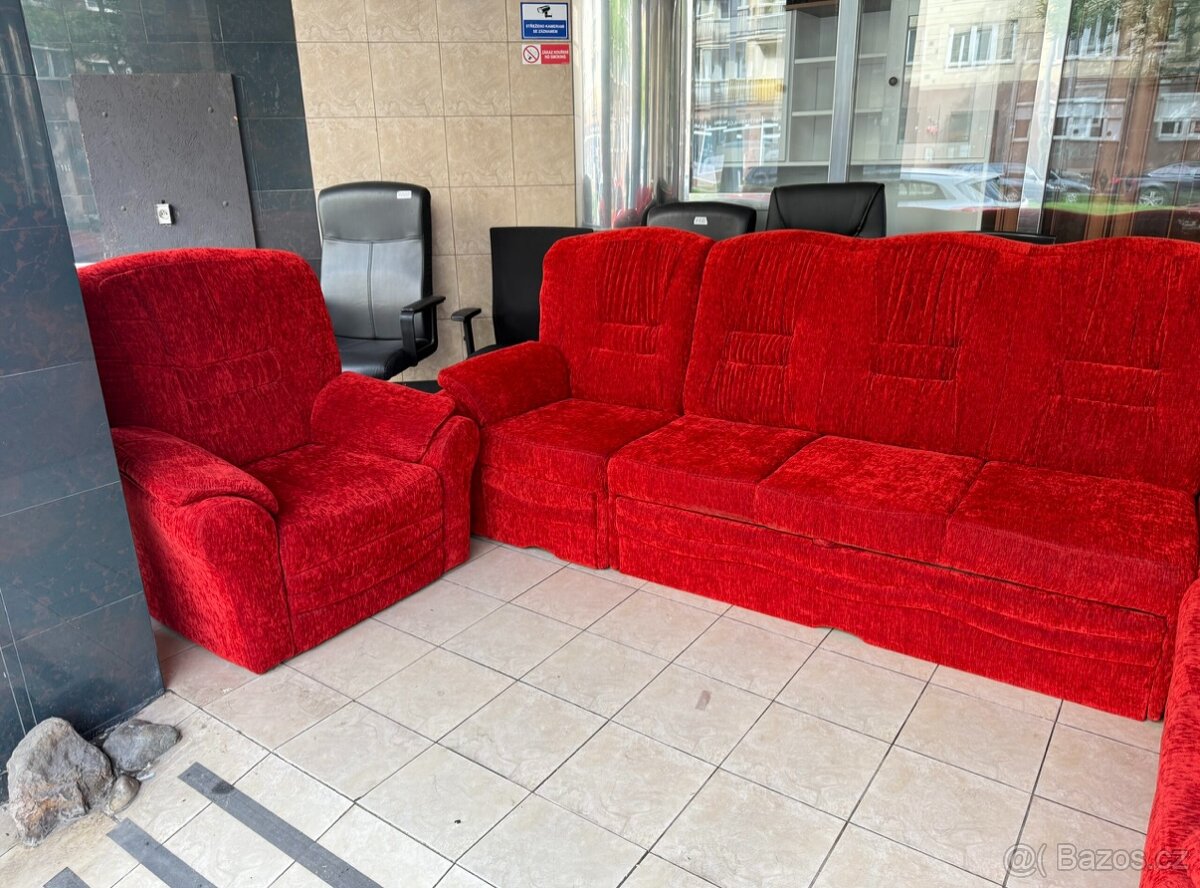 Rozkládací sedačka s úl. prostorem +křeslo KOMPLET - 4