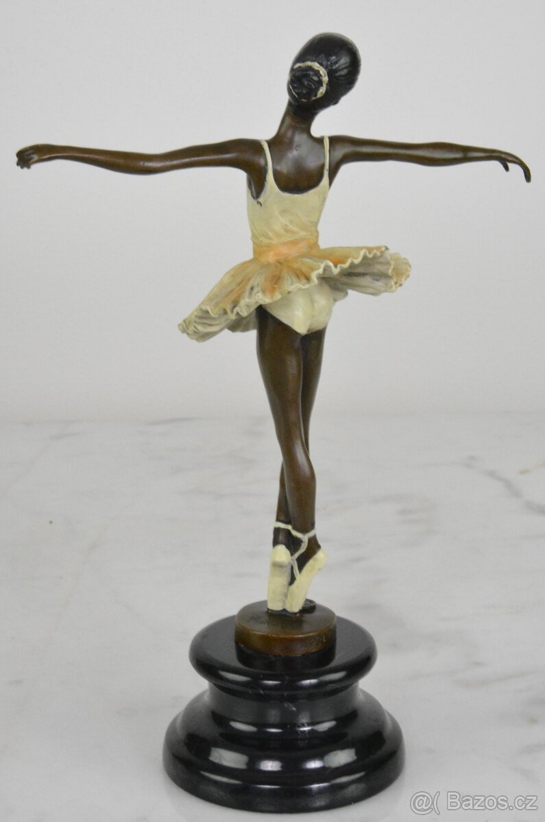 Bronzová soška - Baletka - kolorovaná - 4