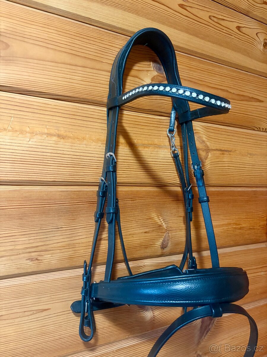 Schockemöhle anatomická uzdečka, černá, FULL top stav - 4