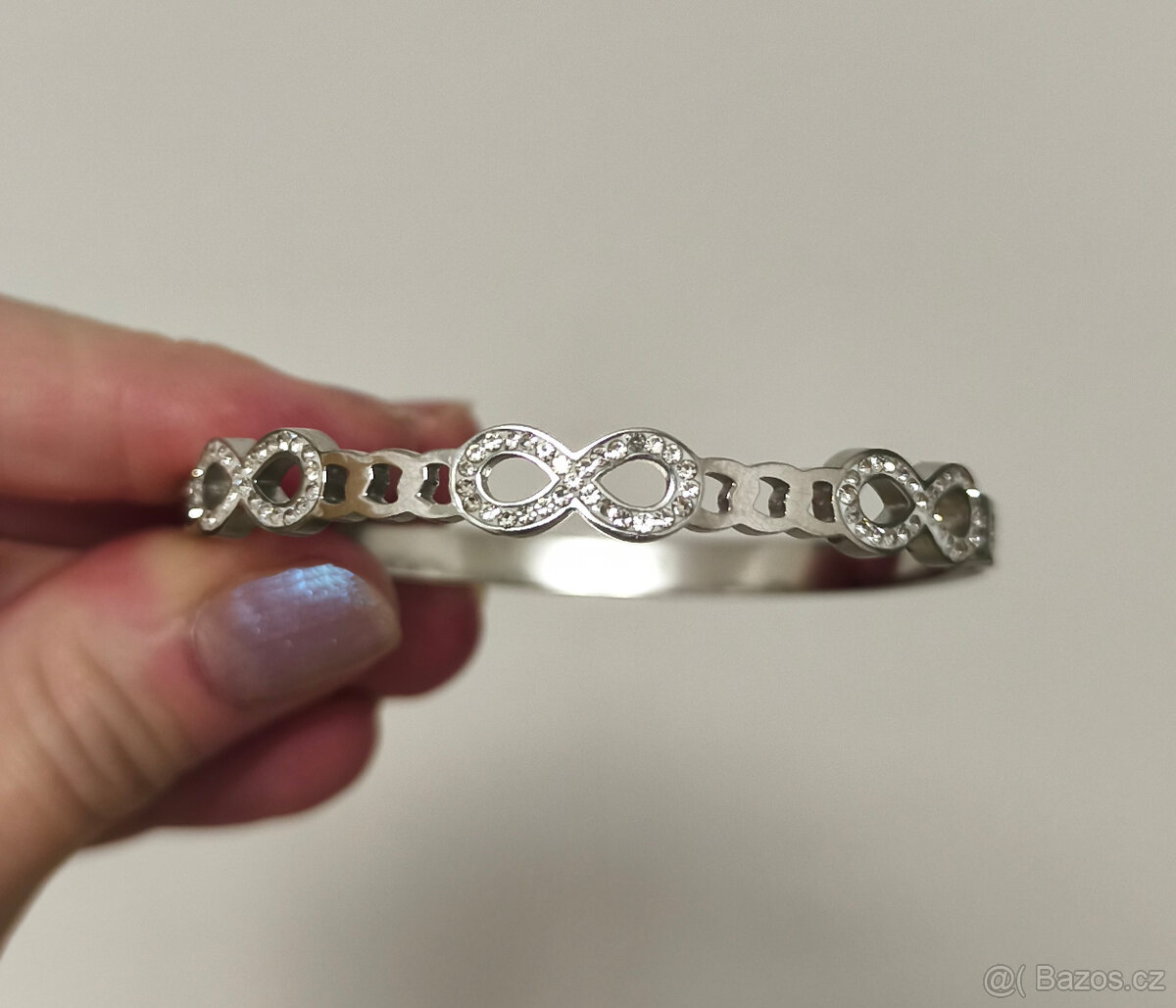 Souprava náramek + prstýnek z chirurgické oceli se zirkony - 4