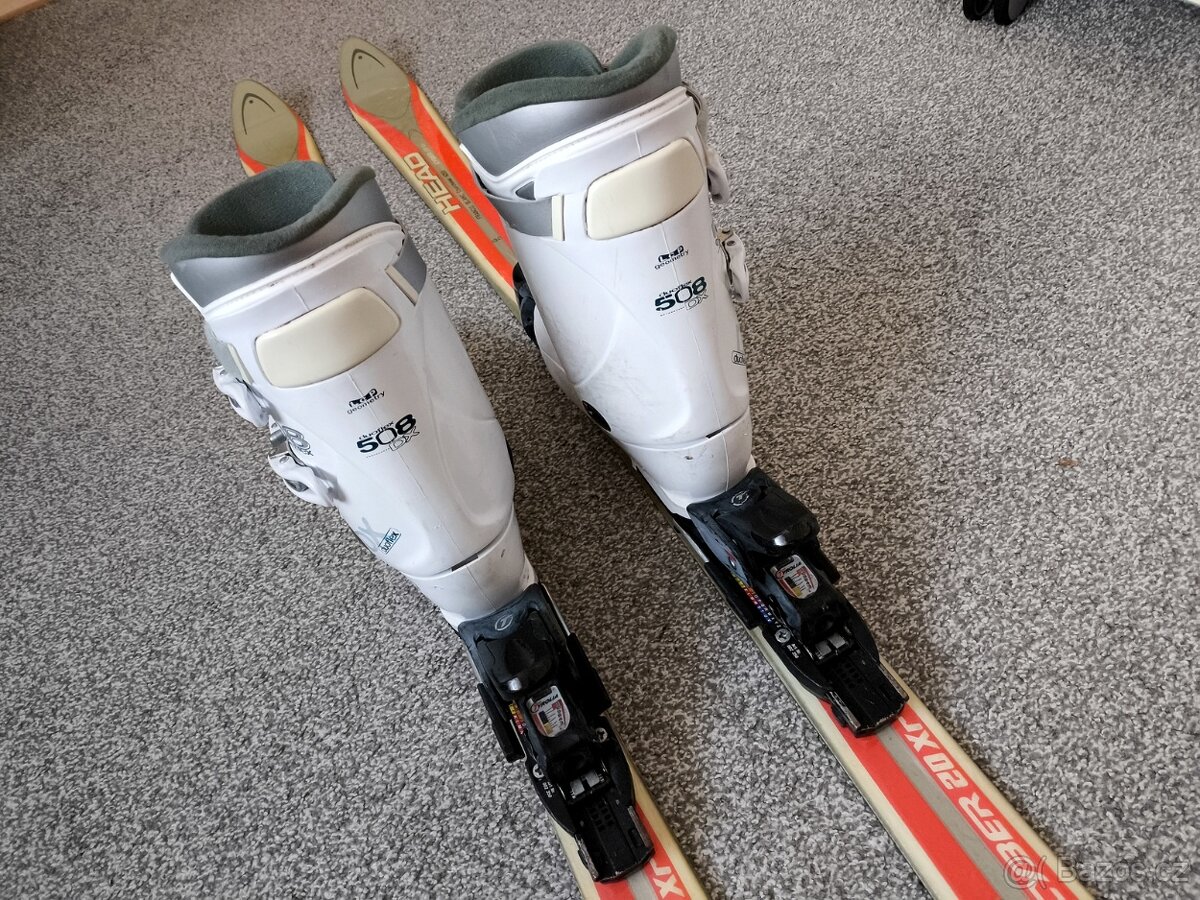 Lyže 150 cm plus boty č.5, dětská velikost - 4