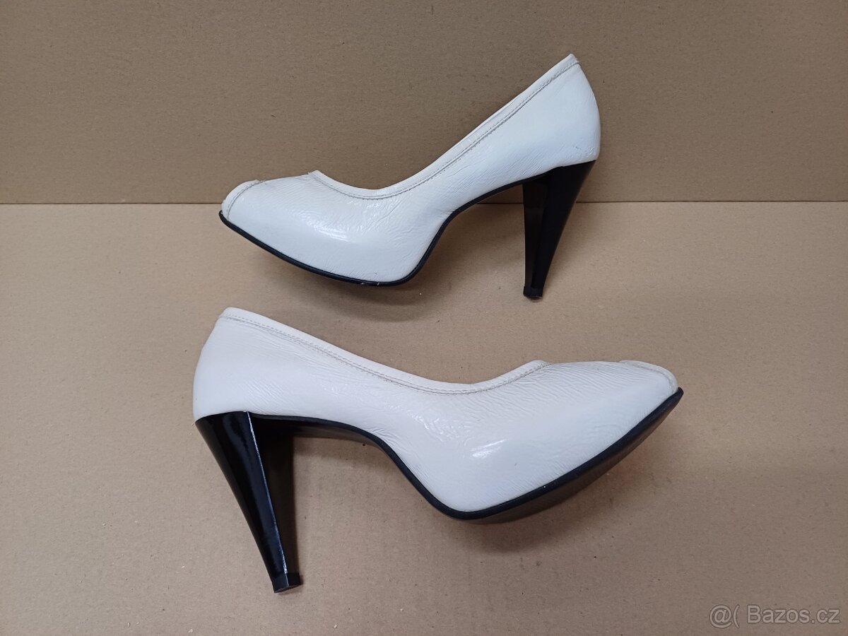 Bílé lodičky se skrytou platformou vel.36 - 4