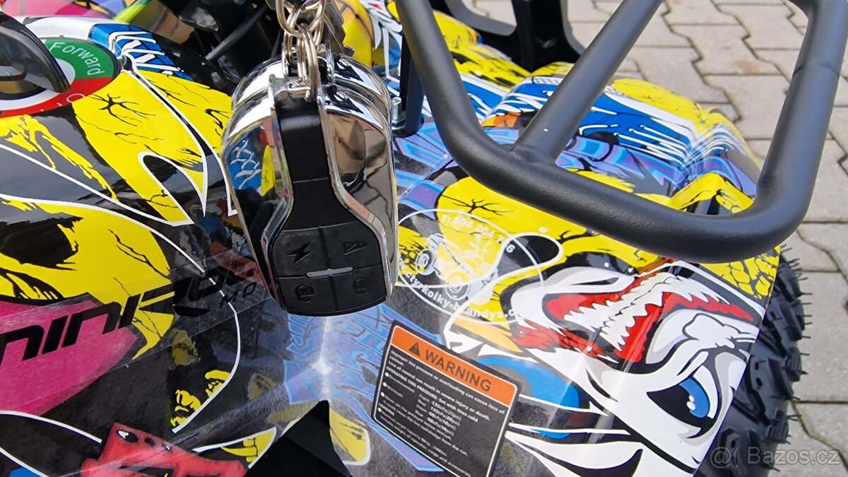 Dětská elektro čtyřkolka ATV Torino 1200W 48V graffiti žlutá - 4