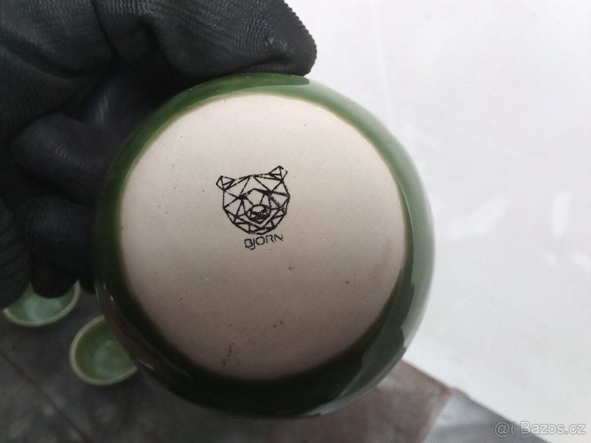 NOVÁ luxusní sada 6ks hrnků BJÖRN krásné zelené provedení - 4