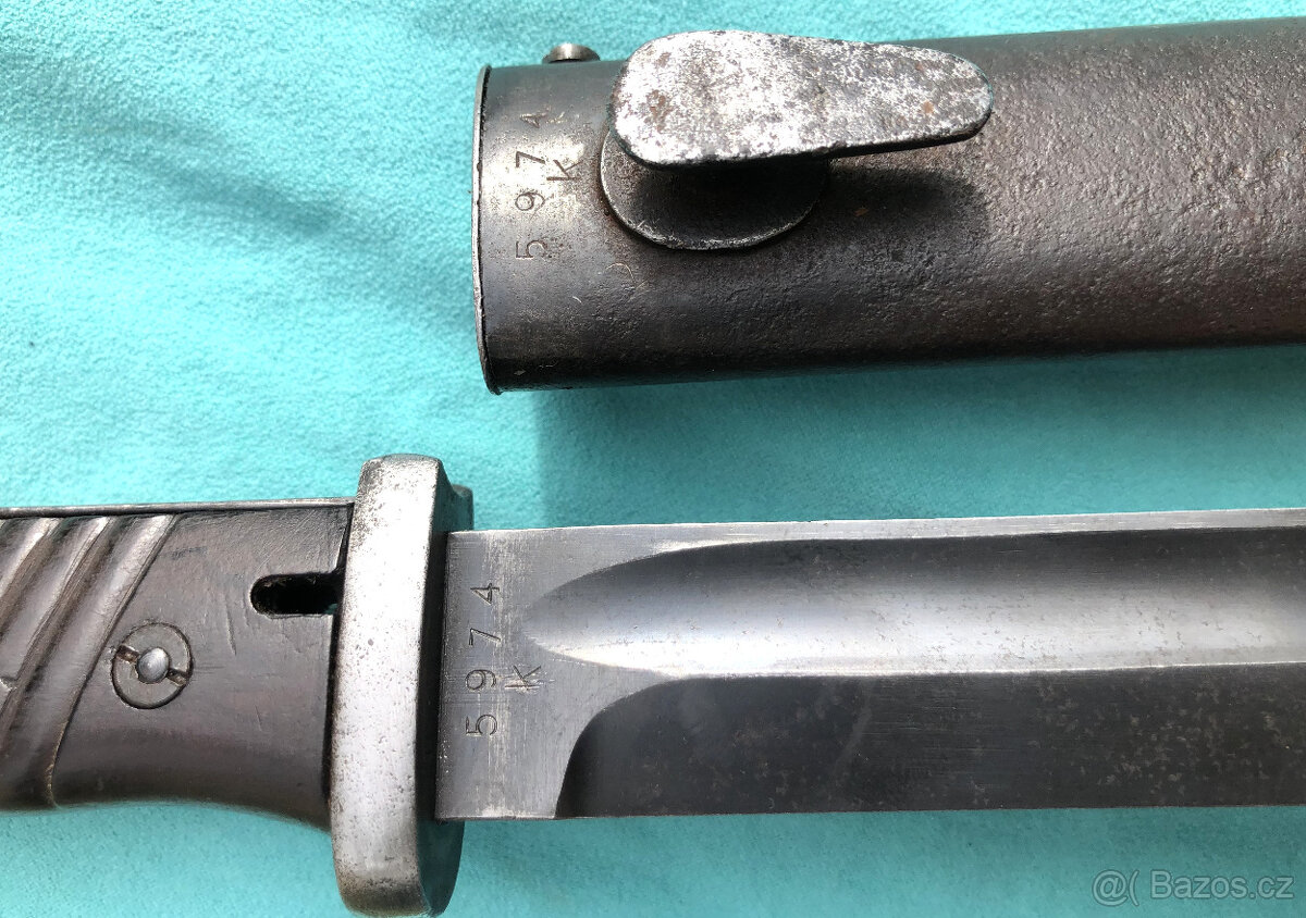 Německý bodák Mauser K98 – značený komplet (2. sv. válka) - 4