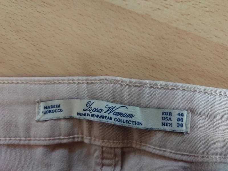 Zara růžové / pudrové džíny slim - 4
