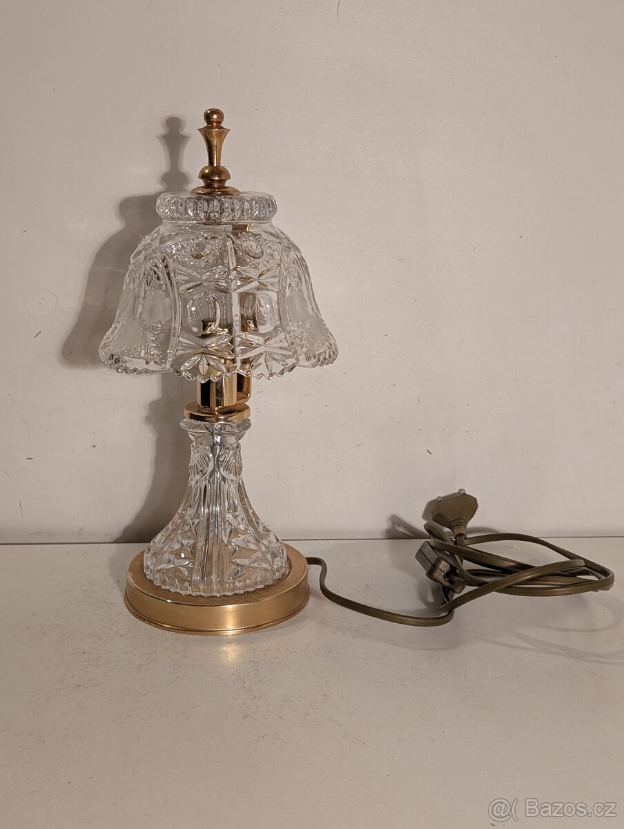 pěkná skleněná lampa, stolní lampička - 4
