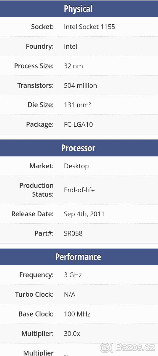 Intel Pentium G860 3.00 GHZ - 4
