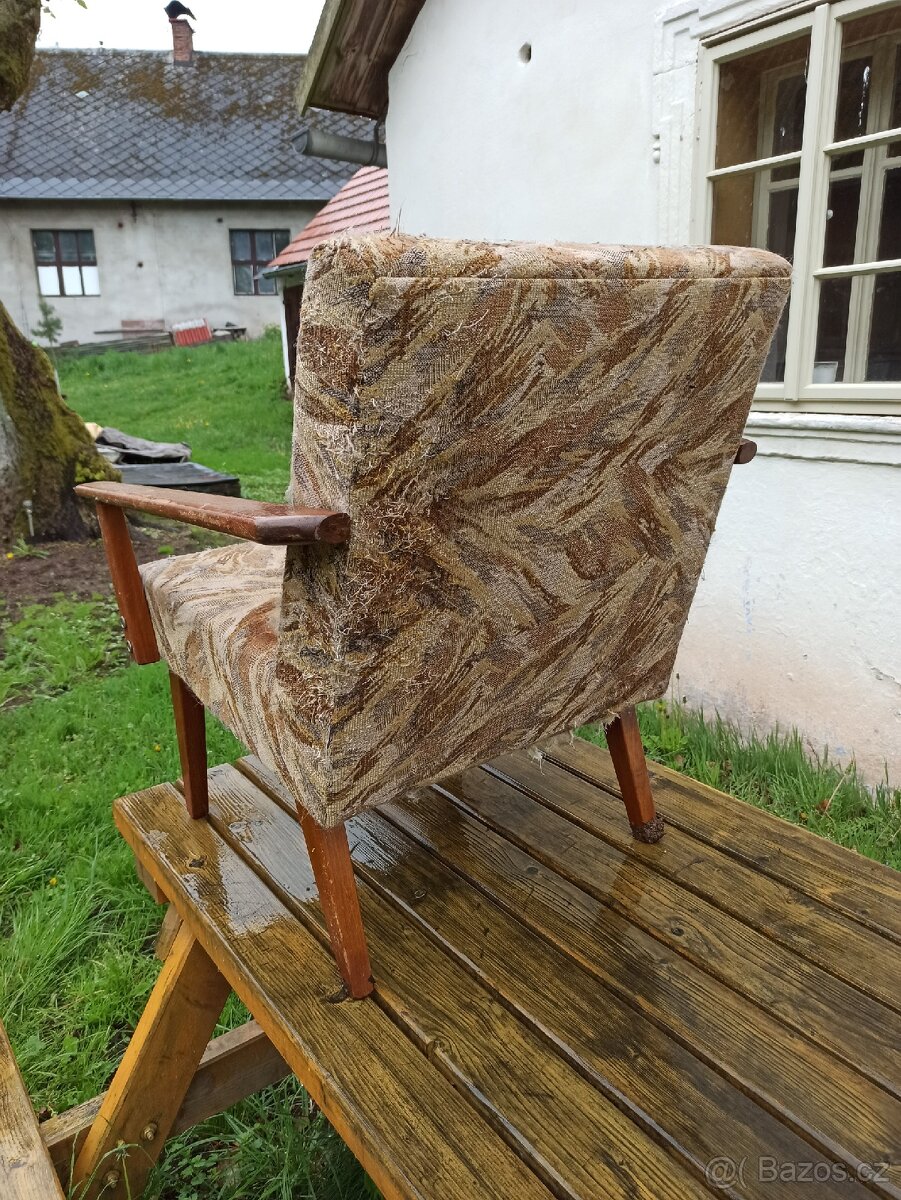 Křeslo, cca 70. léta, retro, vintage - 4