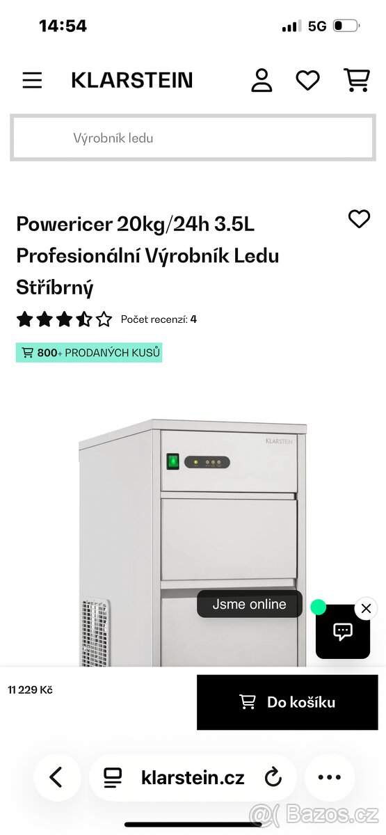 Výrobník ledu Klarstein 26kg/24h - 4