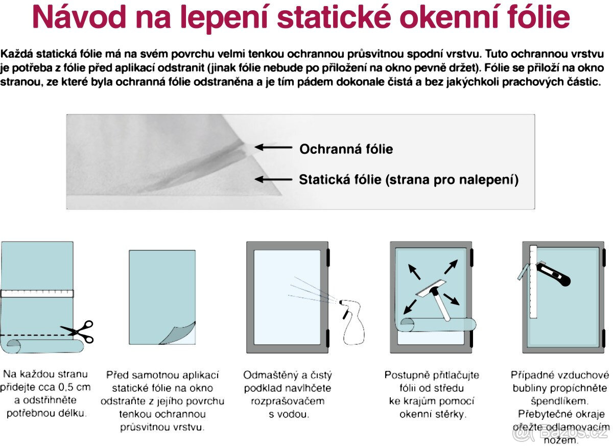 Statická folie na okna a dveře - nová a kvalitní - 4