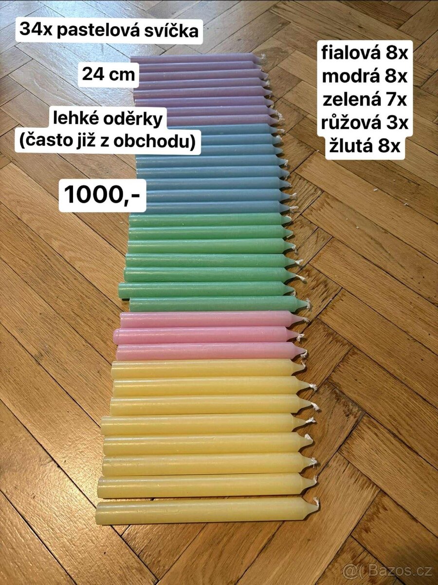 Svatební výzdoba - svíčky pastelové - 4