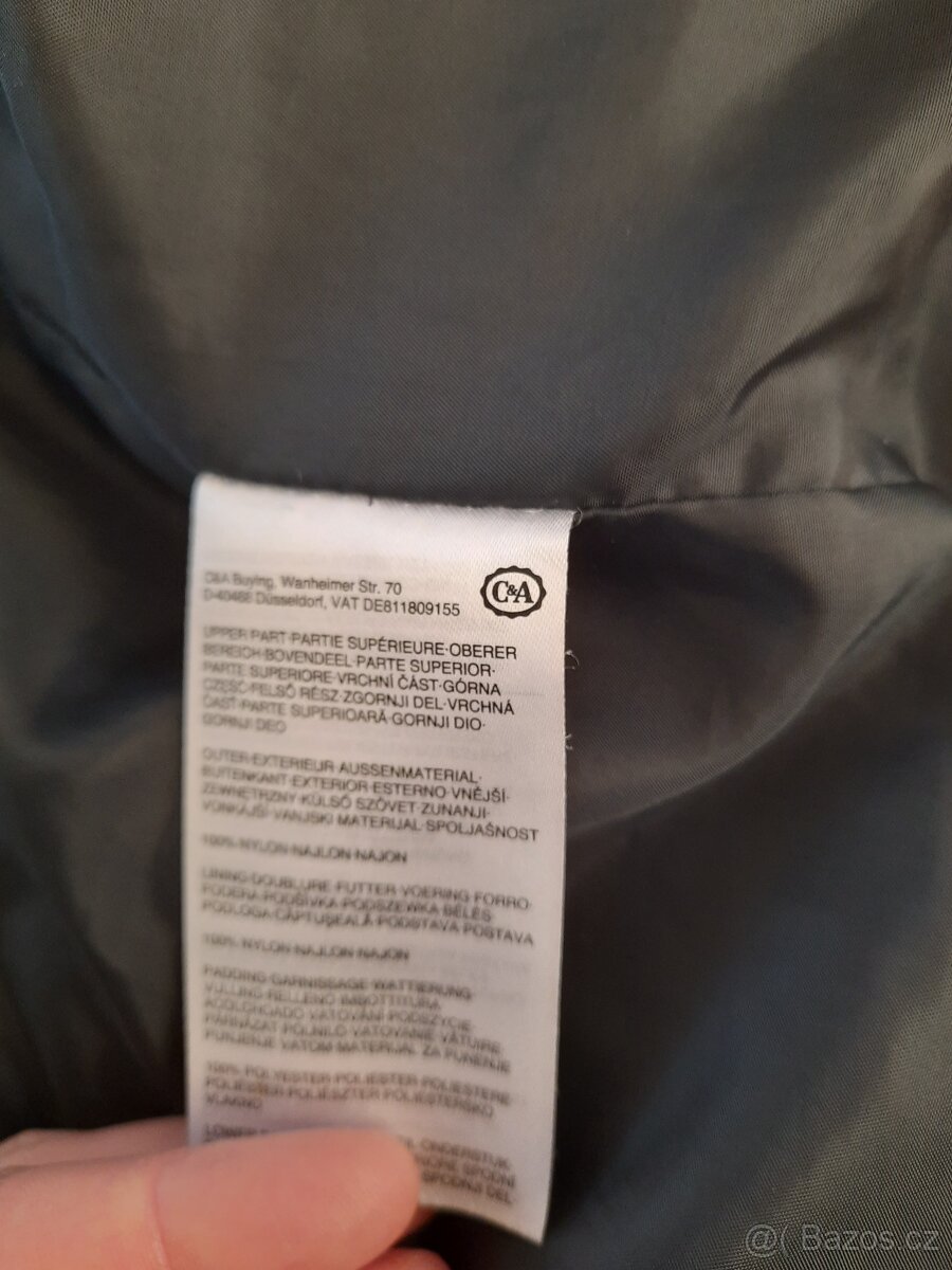 Chlapecká zimní teplá prošívaná bunda s kapucí C&A vel. 158 - 4