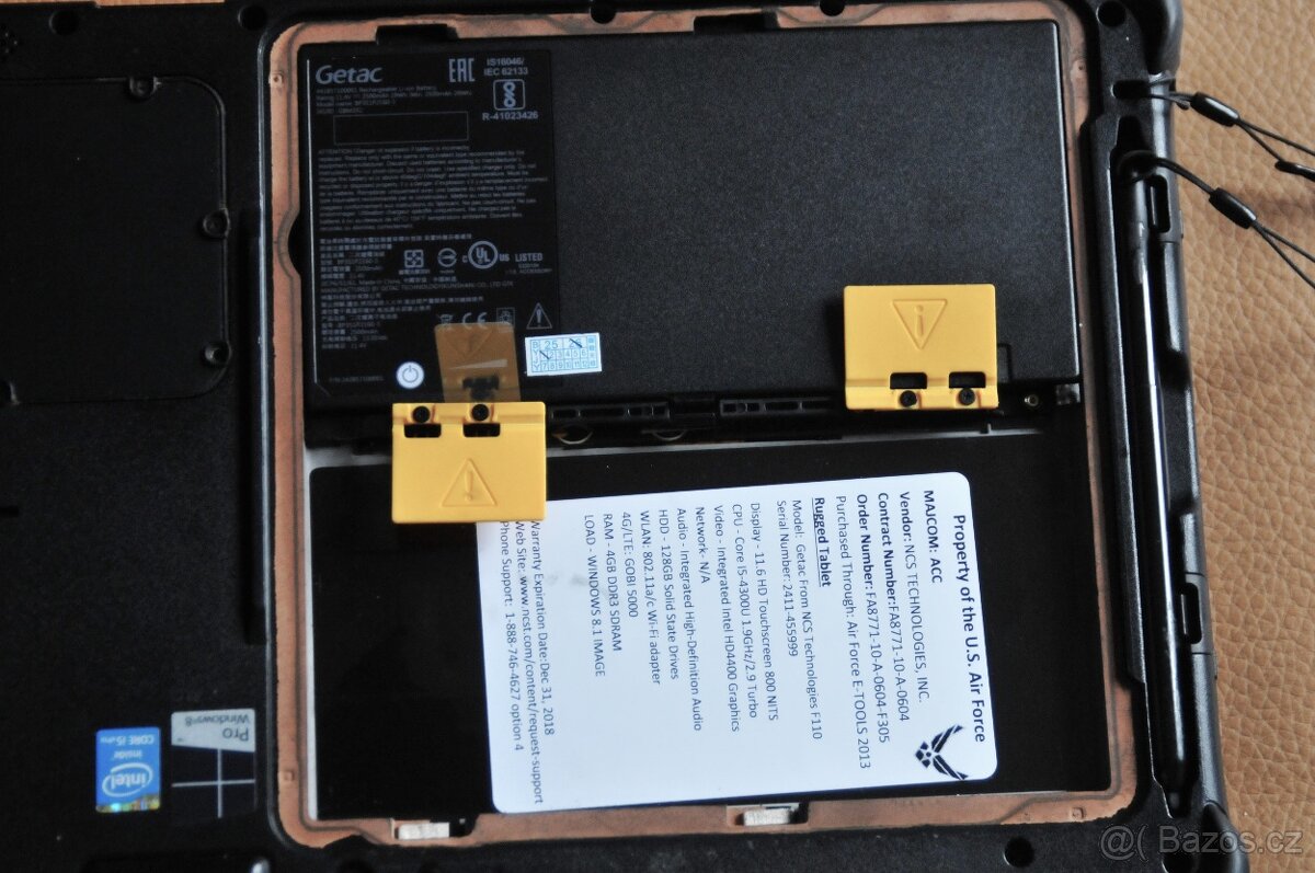 Vojenský/průmyslový tablet GETAC F110 ex. USAF - 4
