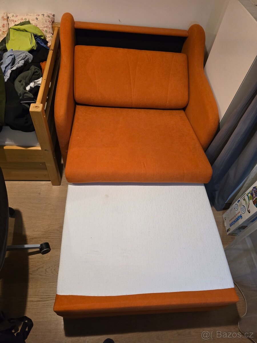 Rozkládací křeslo oranžové - 4