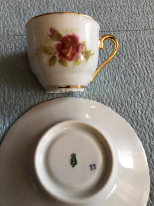 2x PORCELÁNOVÝ DVOJTÁC S ŠÁLKY+PODŠÁLKY A RŮŽOVÝ ŠÁLEK - 4