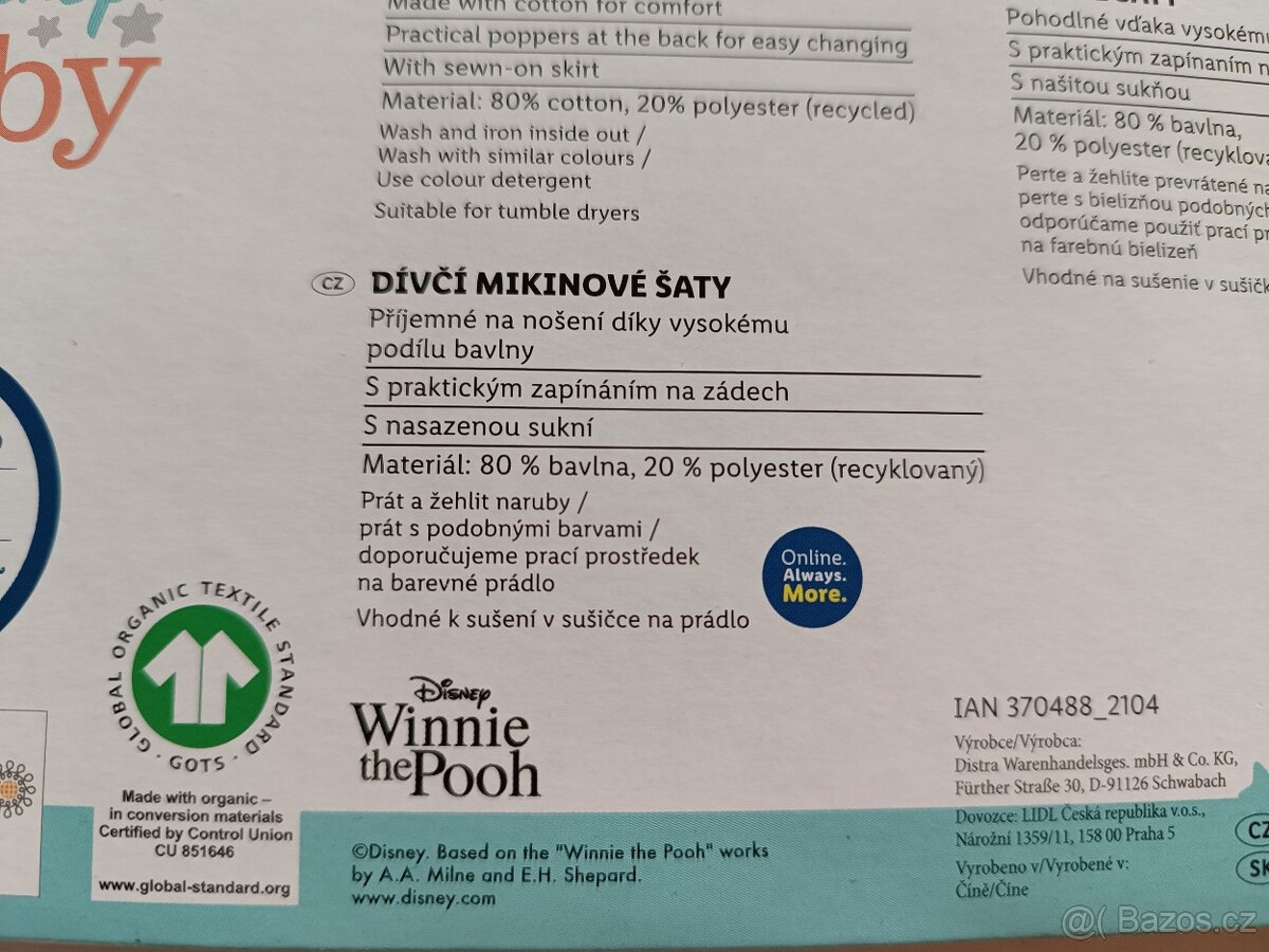 Šaty Medvídek Pú 86/92 - 4