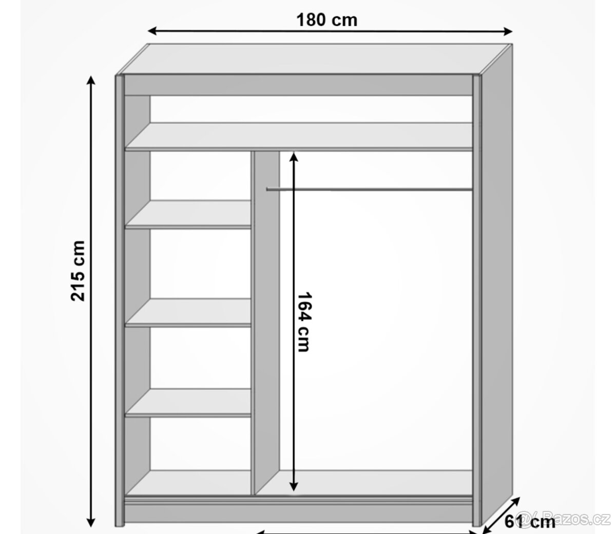 Šatní skřín se zrcadlem - 4
