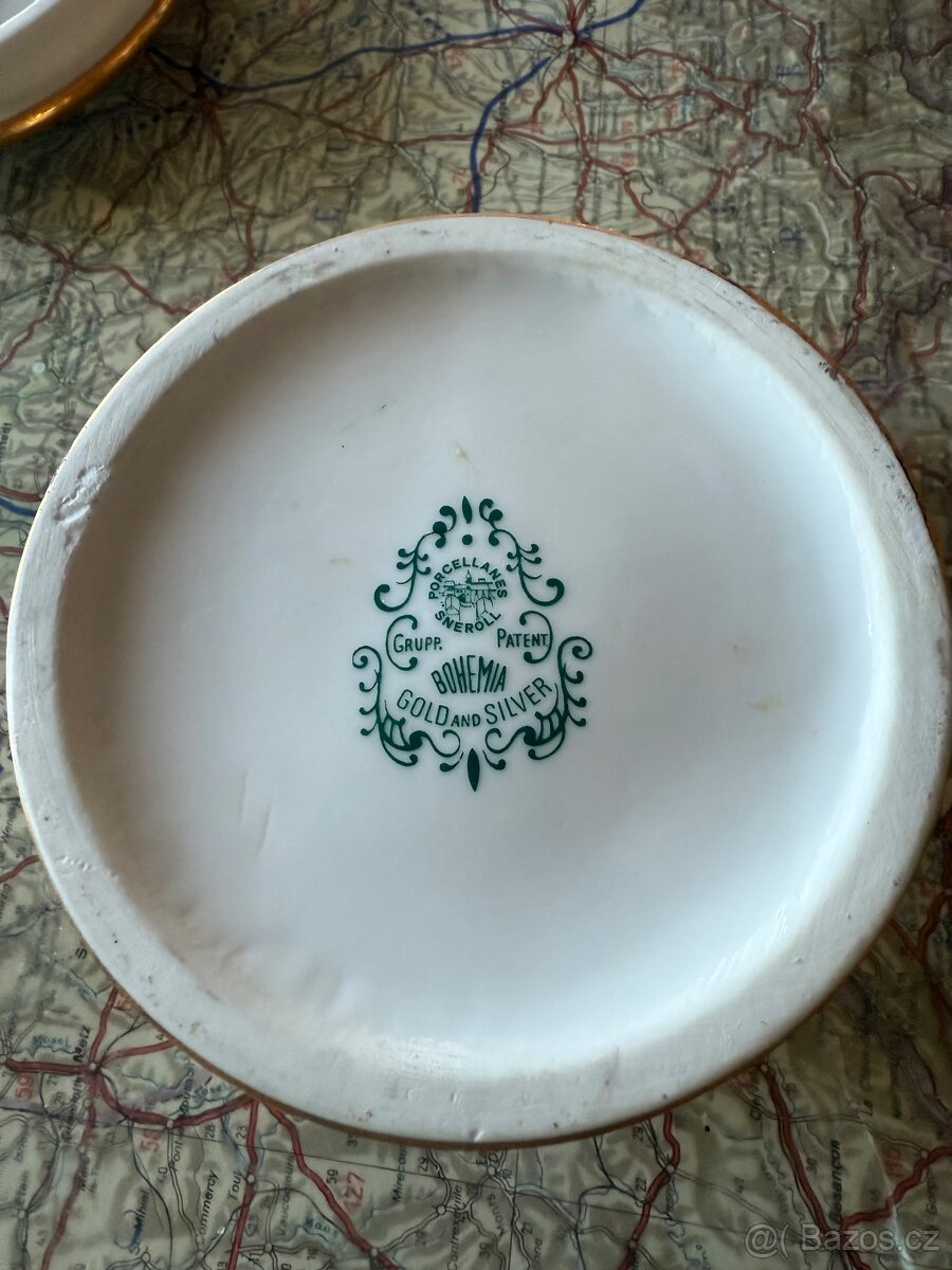 Krásná zlacená starožitná dóza Bohemia - 4