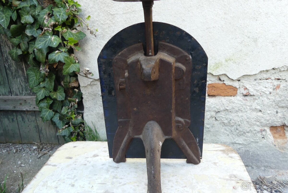 Starožitné kuchyňské jednomiskové váhy, smalt - 4