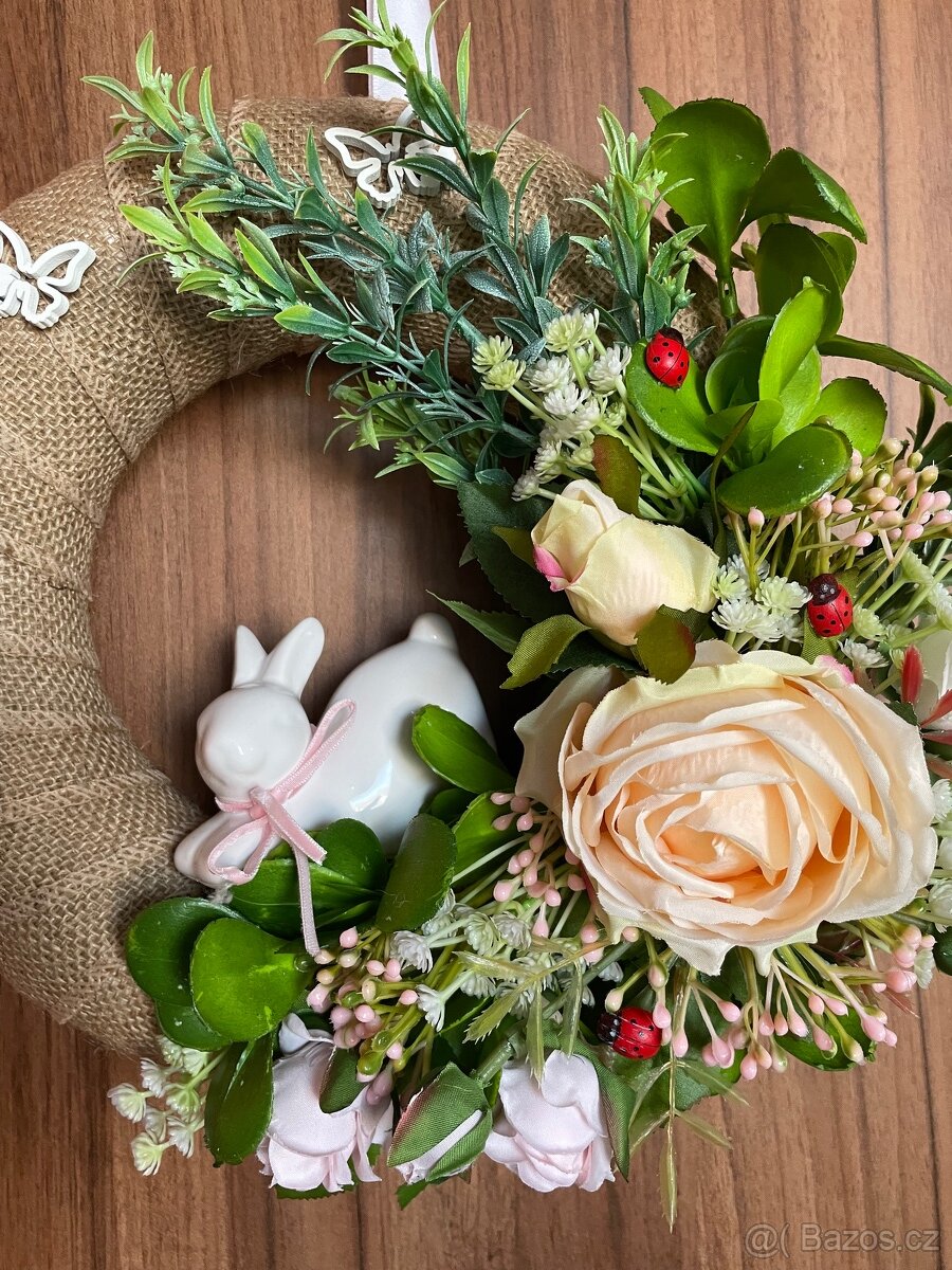 jarni velikonoční věnec se zajickem - 4