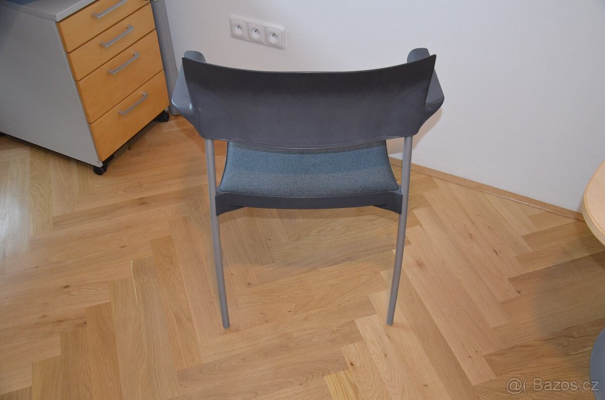 PRODÁM ŽIDLE KONFERNEČNÍ, šedo-modrá, designová - 4