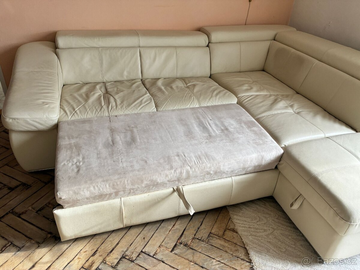 Kožená sedačka rozkládací - 4