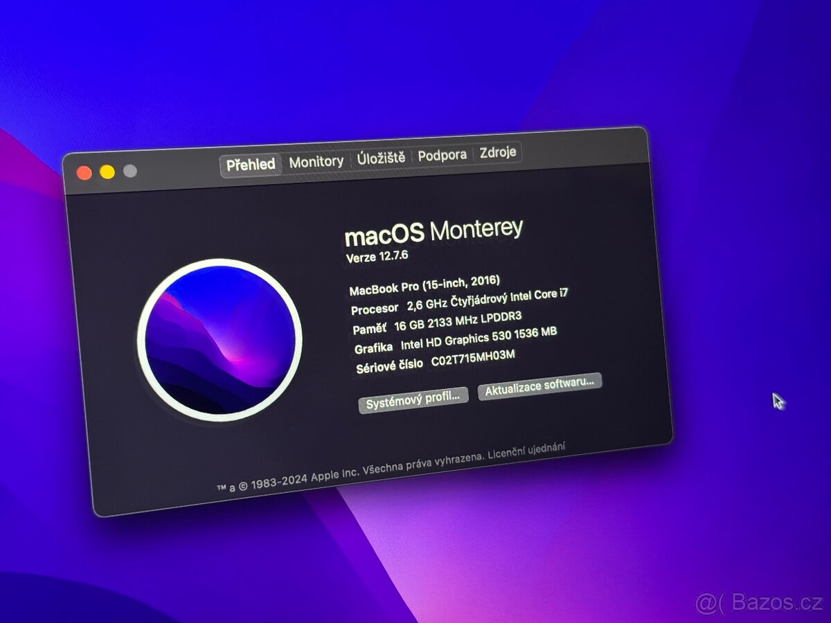 Macbook pro 15" 2016 core i7 250GB SSD 16GB RAM - 4