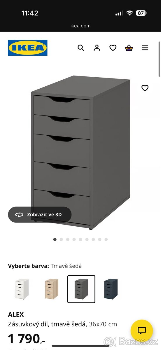 Kancelářské stoly se zásuvkovým dílem ALEX - 4