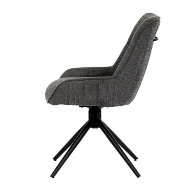 Židle jídelní, šedá s otočnou funkcí - 4