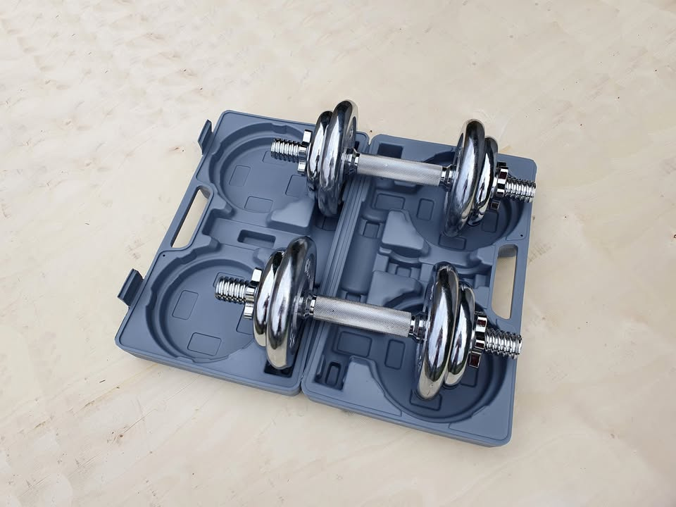 Jednoručky činky 2x10kg CHROM + KUFR - 4