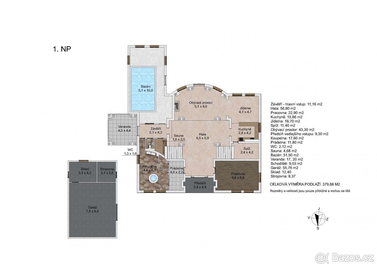 Velkorysý dům 9+kk s užitnou plochou 697 m2 Bezděkov u Žatc - 4