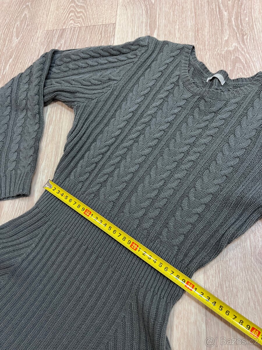 Svetrové šedé pletené šaty 38 - 4