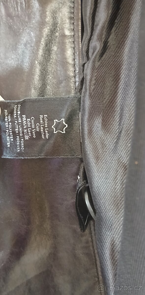 Luxusní černý kožený kabát Mauritius - 4