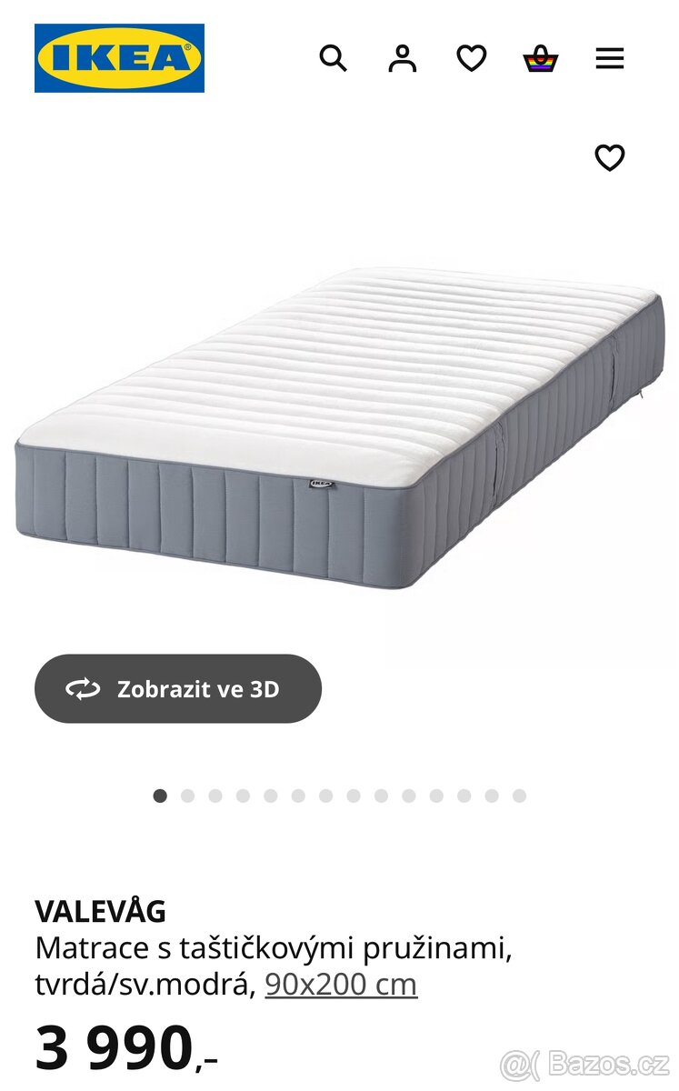 IKEA - postel, policový díl KALAX, police na zeď - 4