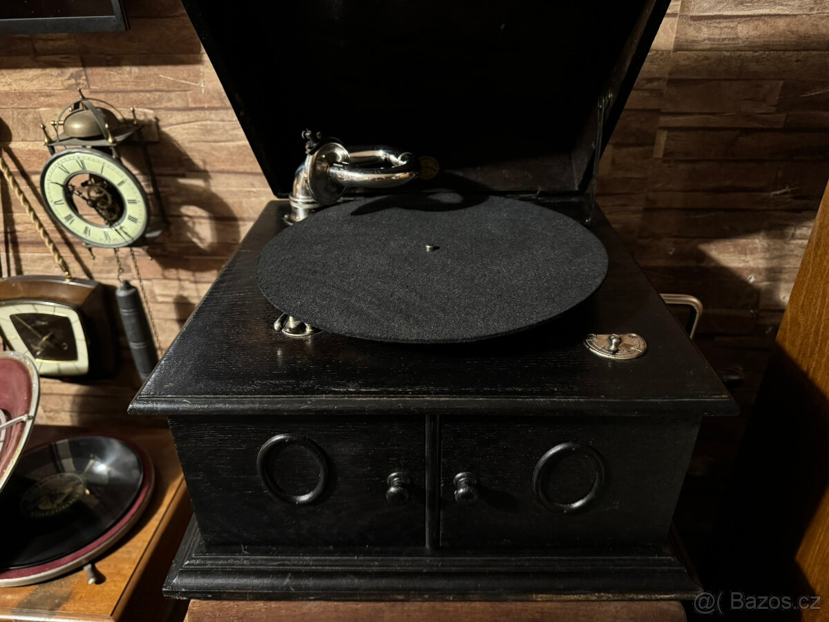 Starožitný gramofon v nevídáném top stavu. - 4