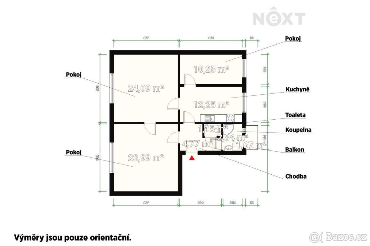 Pronájem byt 3+1, 79㎡ - 4