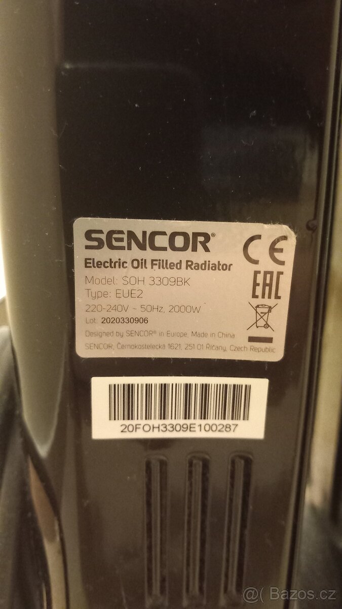 Prodám el. topení SENCOR SOH 3309BK - 4
