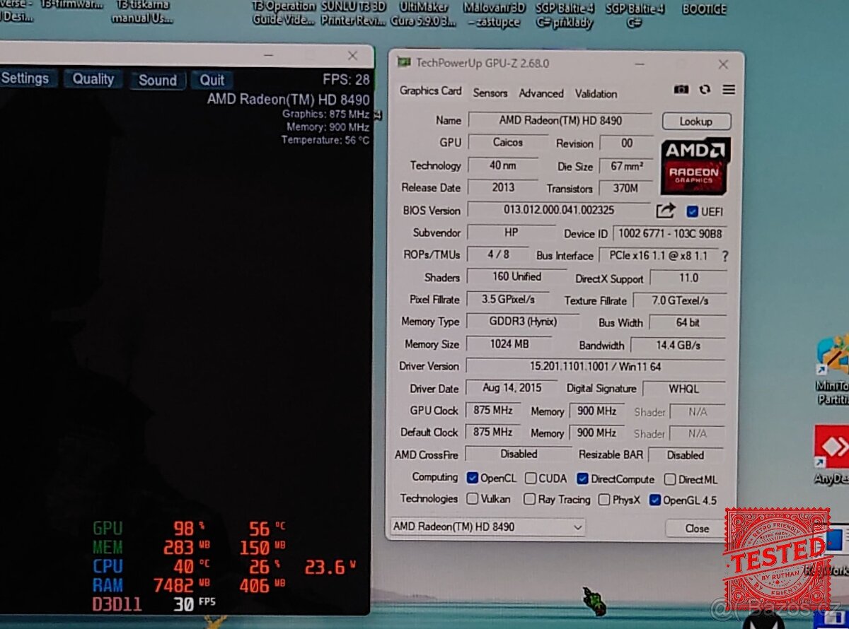 Radeon HD8490 1GB DVI + HDMI- Windows 2000 - Windows 11 - 4