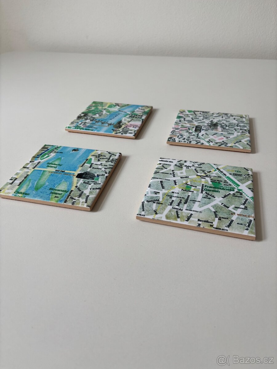 Keramické podtácky vzor mapa Prahy - 4