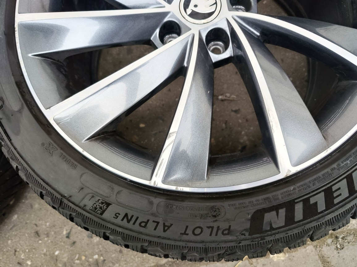 18"zimní alu sada Pegasus 5x112 origo Superb 3 Passat TPMS - 4