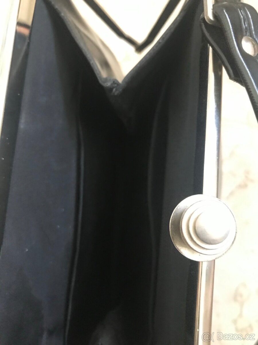 kabelka černá se sponou, retro - TOP STAV - 4