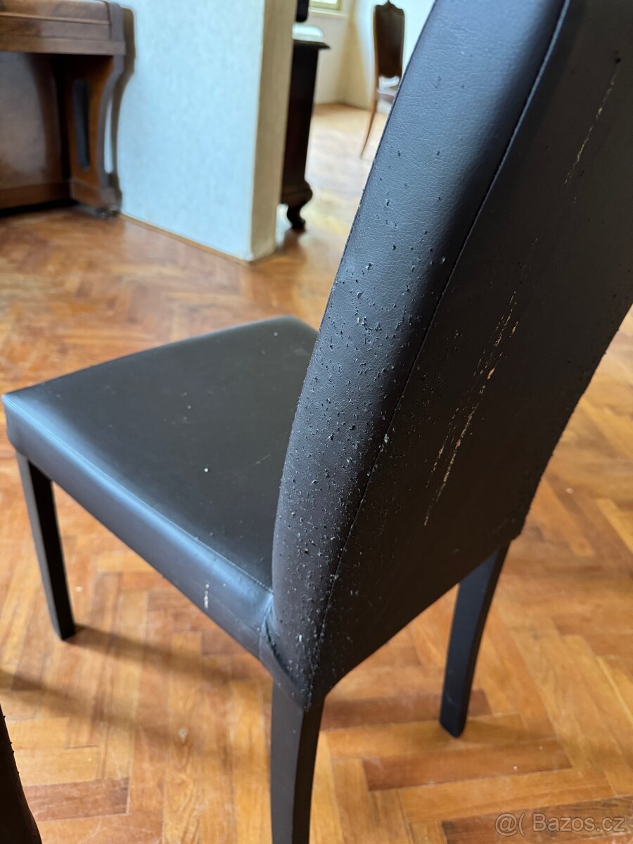 2x hnědá židle - potah koženka - 4