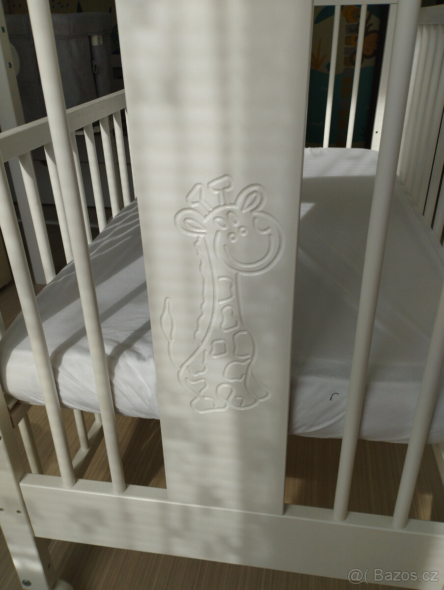 Puppolina Olina dětská kvalitní postýlka Bílá stahovací bok - 4